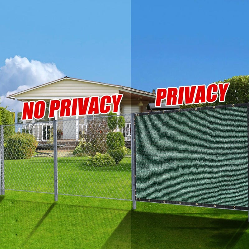 BADAO Green 6FT X 50FT Outdoor Privacy Screen Fence & Mesh Shade Net Cover, Ideal for Garden and Backyard - Enhances Privacy for Fencing & Chain Link, Perfect for Patio Privacy Wall, Slats，Freestanding - Image 4